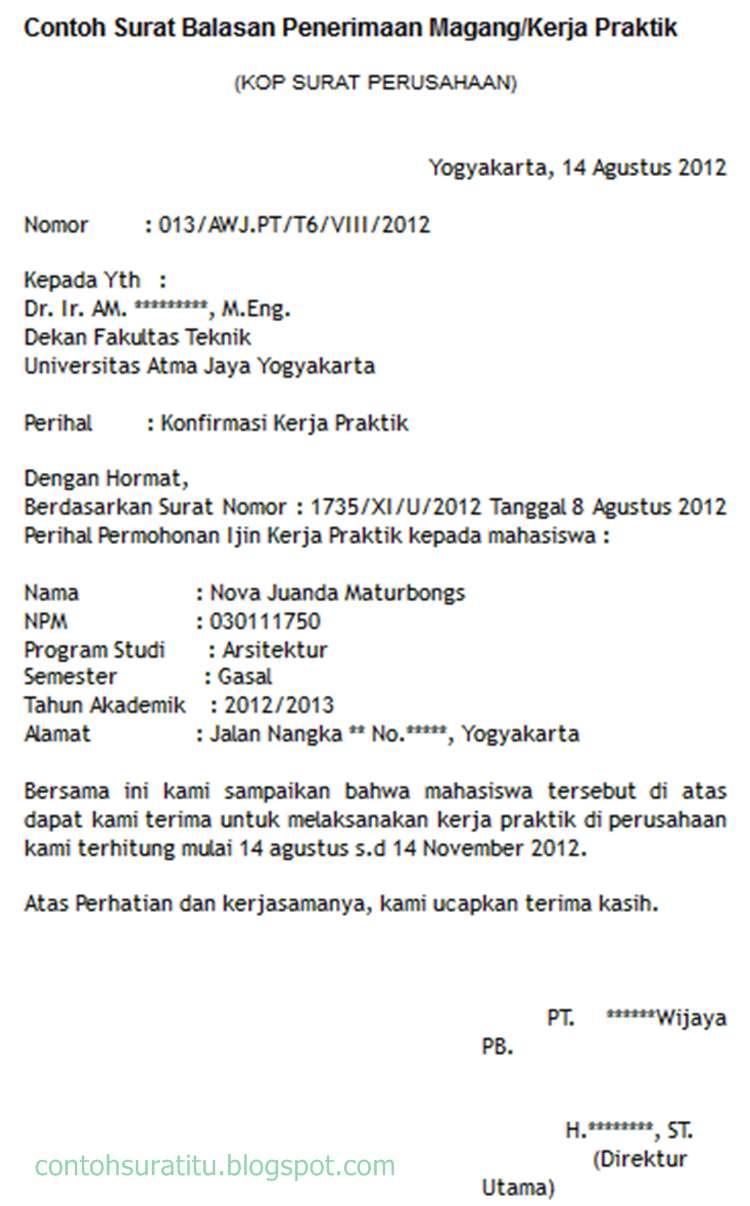 Detail Surat Balasan Magang Nomer 7