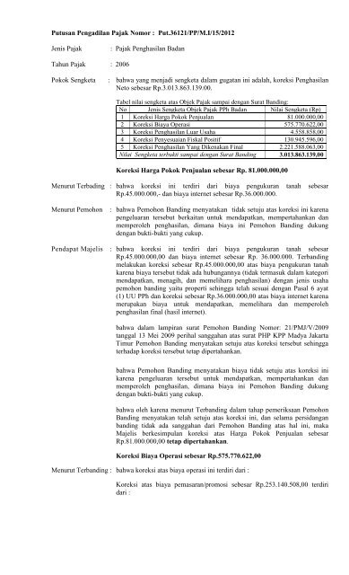 Detail Surat Banding Pajak Nomer 17