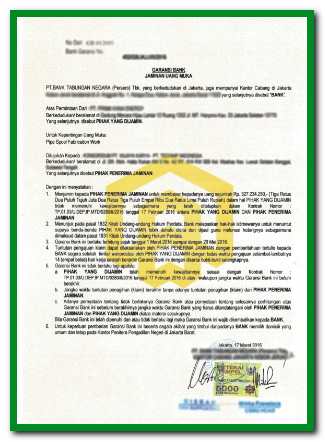 Detail Surat Bank Garansi Nomer 13