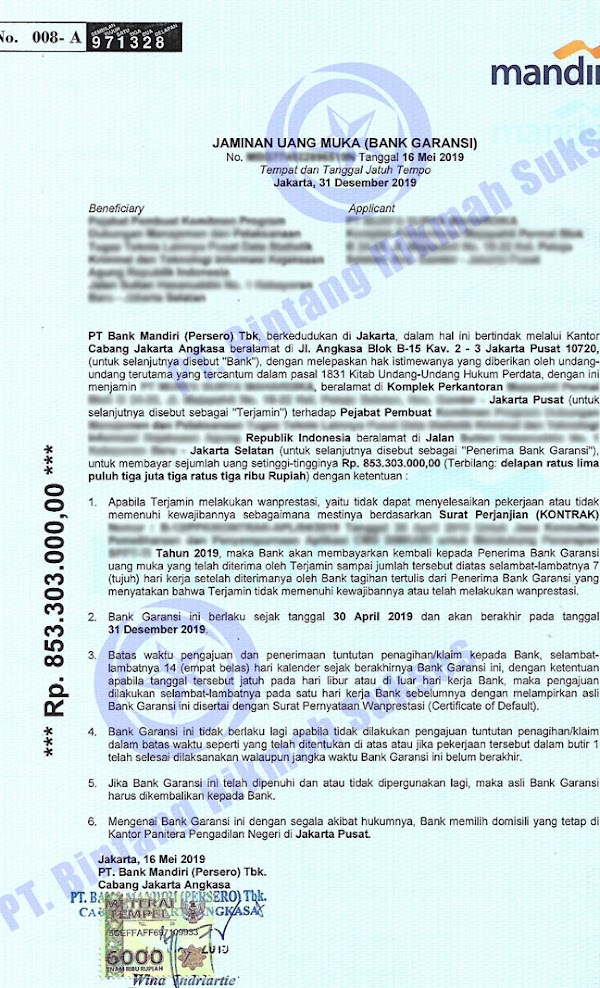 Detail Surat Bank Garansi Nomer 26