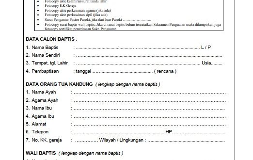 Detail Surat Baptis Katolik Nomer 17