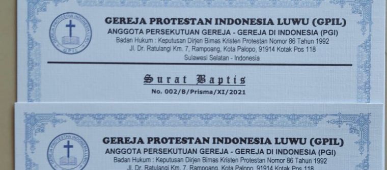 Detail Surat Baptis Kristen Nomer 37