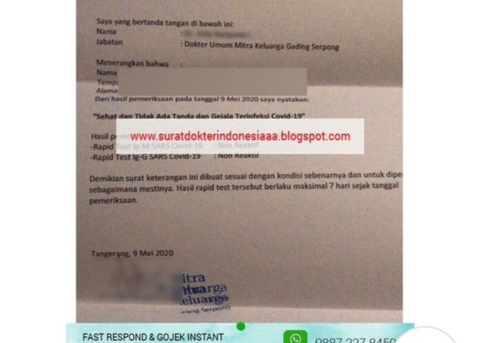 Detail Surat Bebas Corona Nomer 10