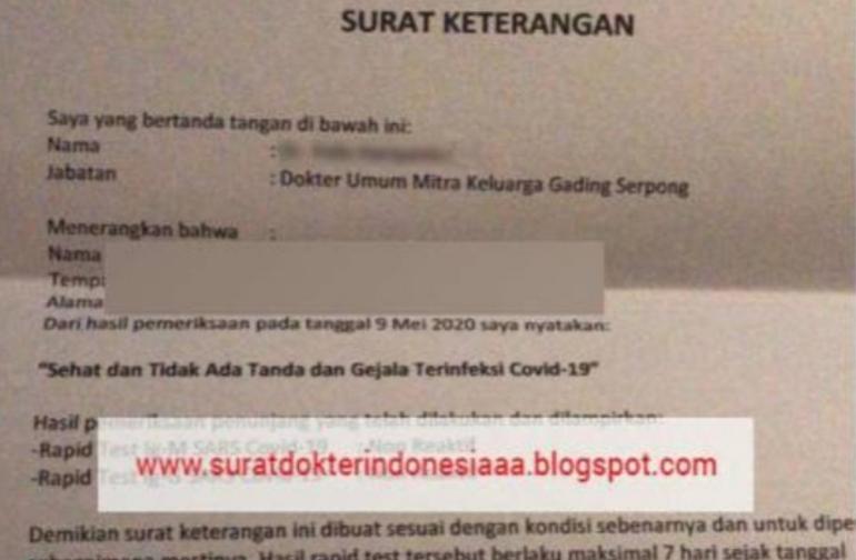 Detail Surat Bebas Corona Nomer 46