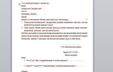 Detail Surat Bebas Napza Nomer 19