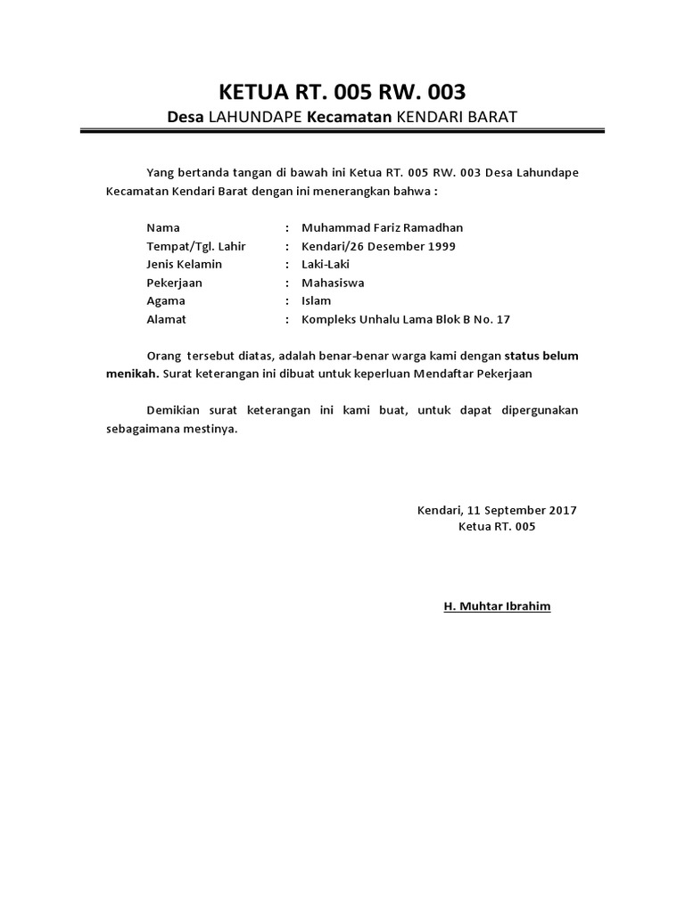 Detail Surat Belum Menikah Nomer 41