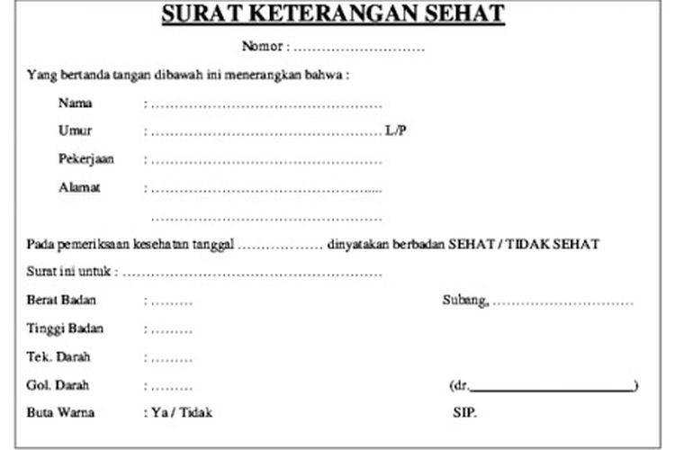 Detail Surat Berbadan Sehat Nomer 8