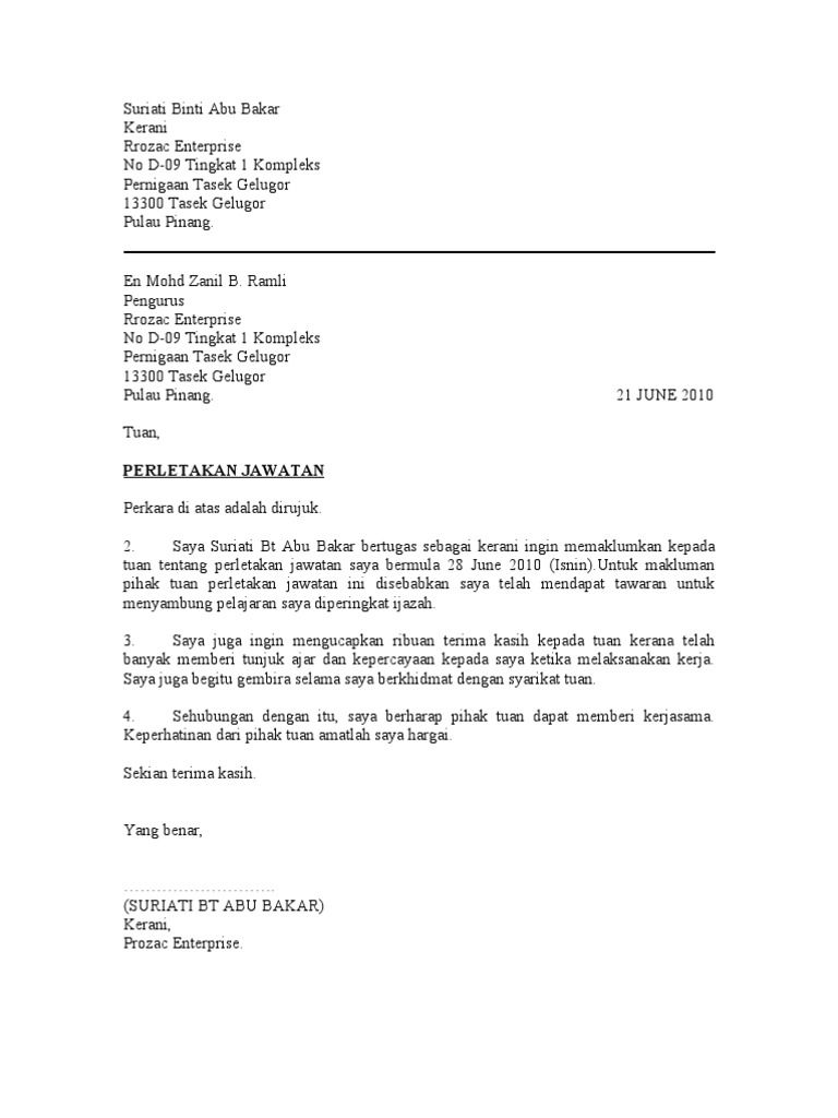 Detail Surat Berhenti Kerja Nomer 8