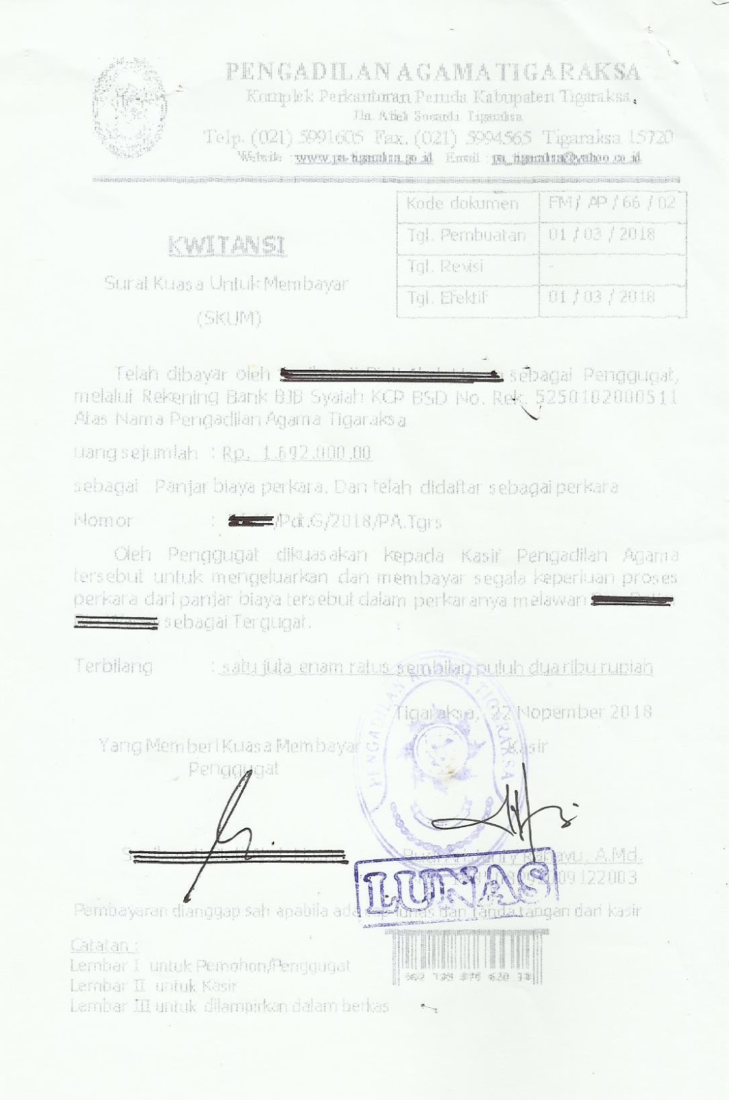 Detail Surat Cerai Dari Pengadilan Nomer 44