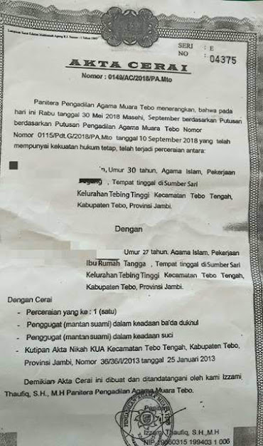 Detail Surat Cerai Palsu Nomer 21