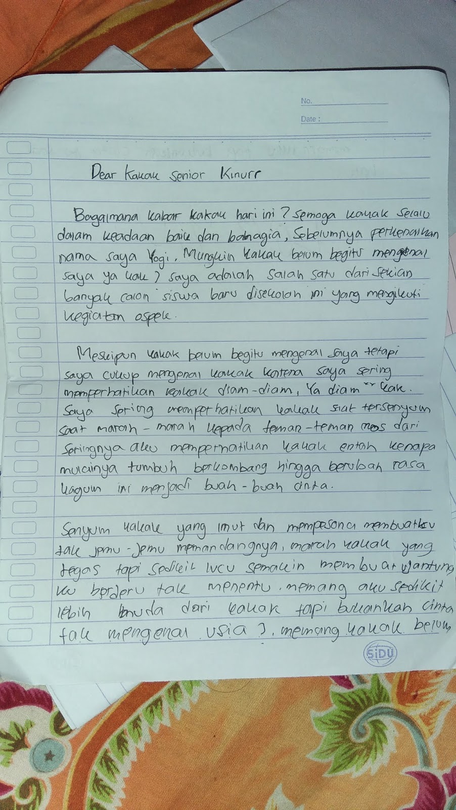 Detail Surat Cinta Contoh Nomer 5