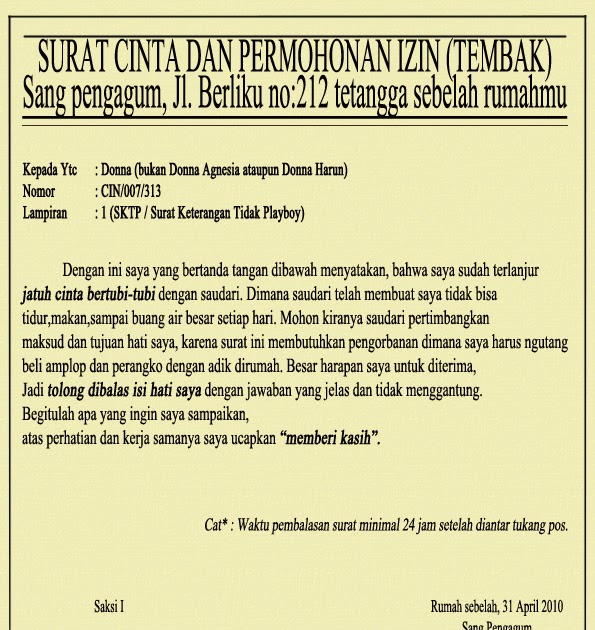 Detail Surat Cinta Resmi Nomer 7