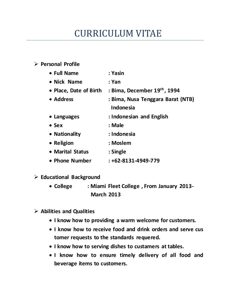 Detail Surat Curriculum Vitae Nomer 11