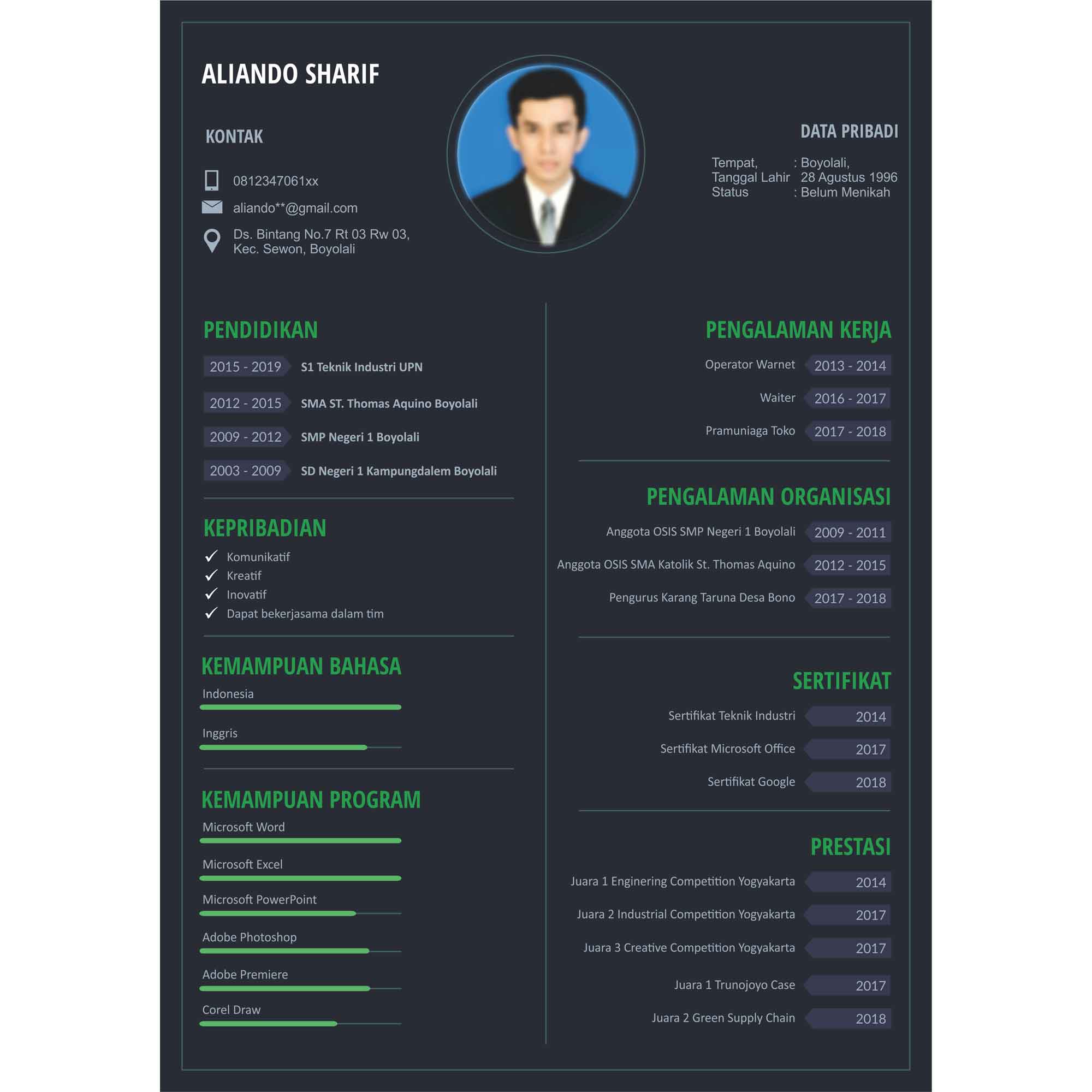 Detail Surat Curriculum Vitae Nomer 46