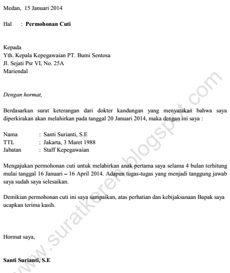 Detail Surat Cuti Hamil Nomer 40