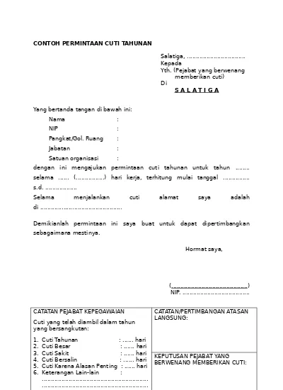 Detail Surat Cuti Tahunan Nomer 34