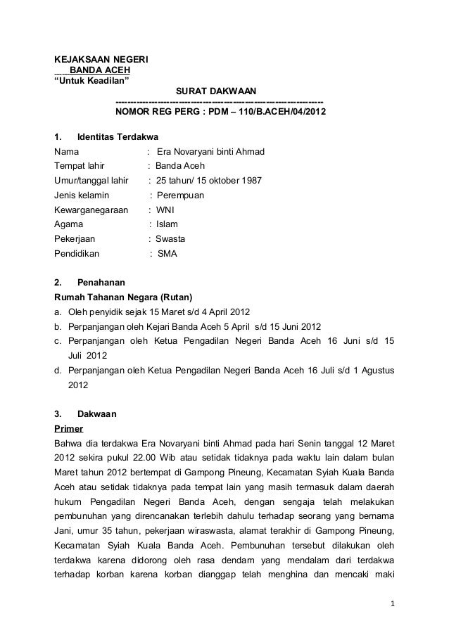 Detail Surat Dakwaan Kumulatif Nomer 23