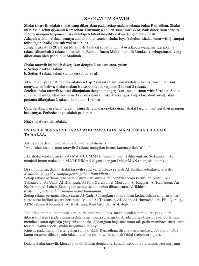 Detail Surat Dalam Sholat Tarawih Nomer 53