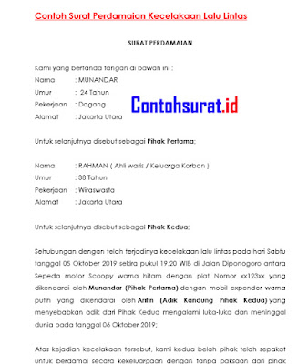 Detail Surat Damai Kecelakaan Nomer 18