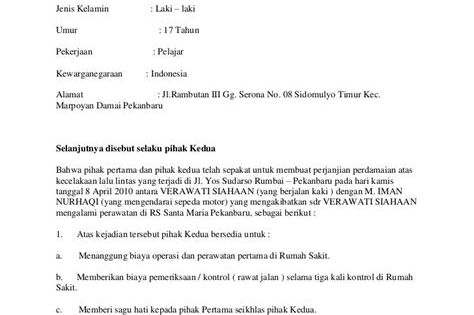Detail Surat Damai Kecelakaan Nomer 22