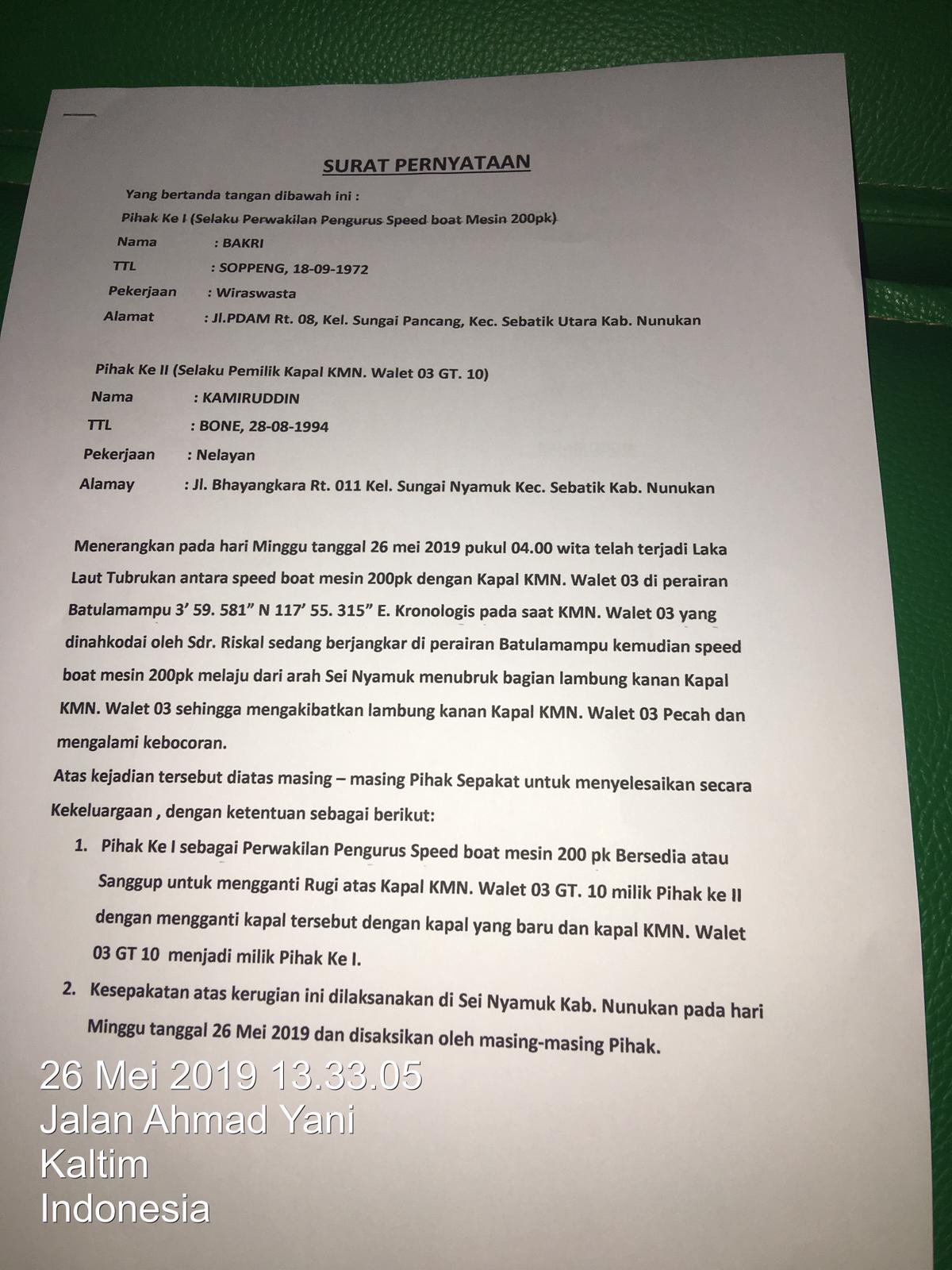 Detail Surat Damai Kecelakaan Nomer 32