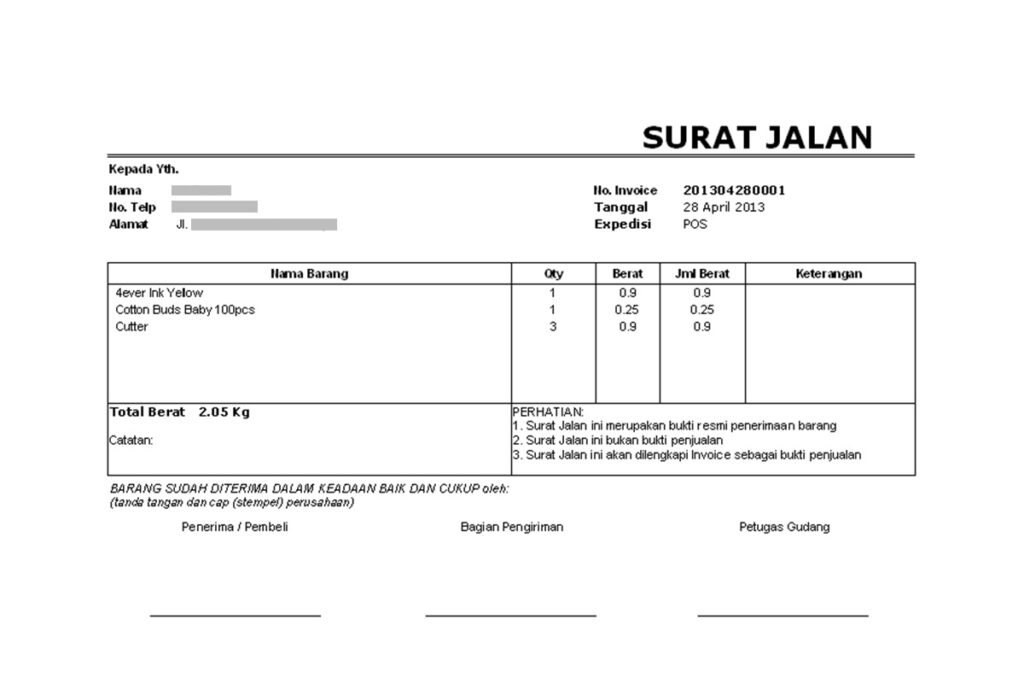 Detail Surat Delivery Order Perusahaan Nomer 21