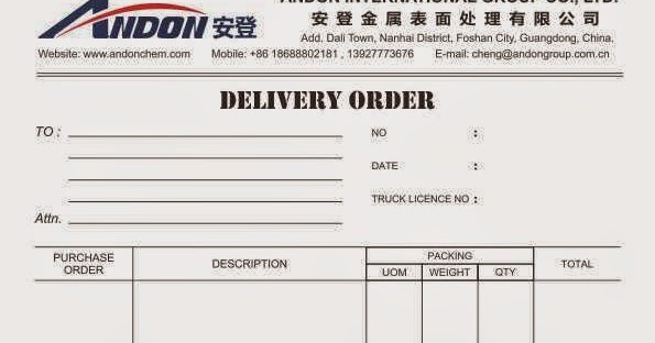 Detail Surat Delivery Order Perusahaan Nomer 6