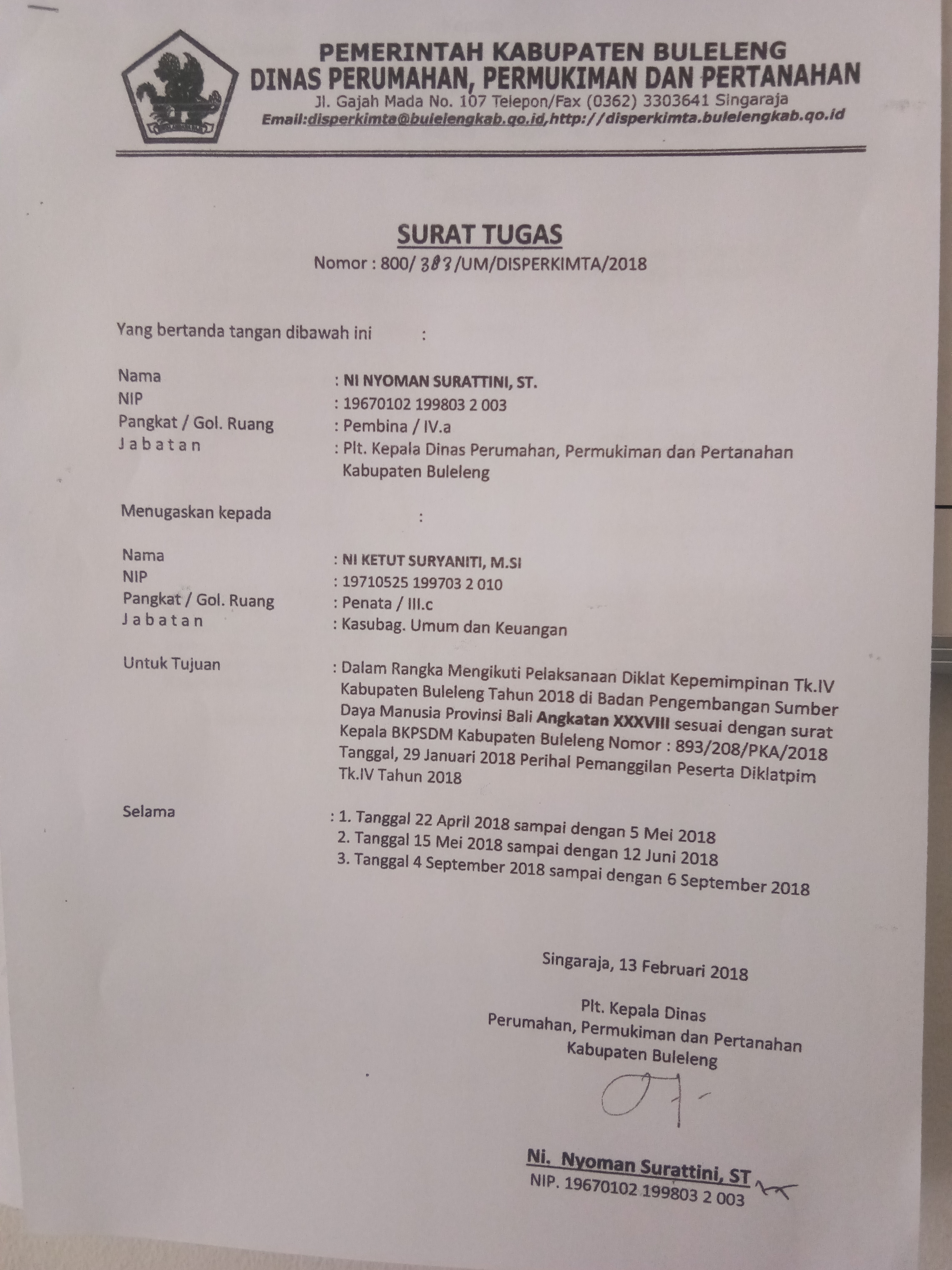 Detail Surat Diklat Kepemimpinan Nomer 22