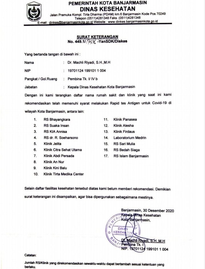 Detail Surat Dinas Kesehatan Nomer 40