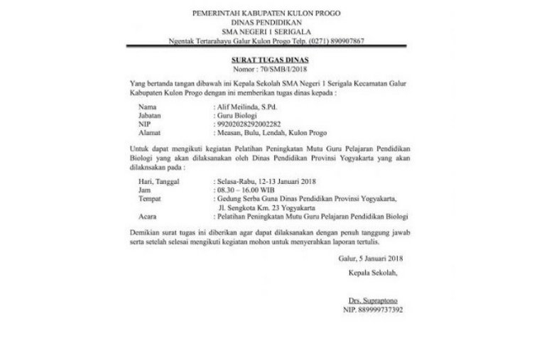 Detail Surat Dinas Perusahaan Nomer 26