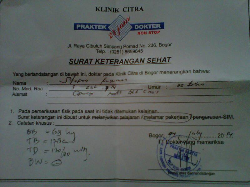 Detail Surat Dokter Bogor Nomer 13