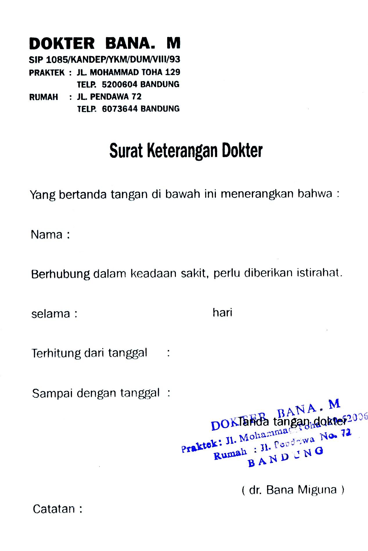 Detail Surat Dokter Klinik Nomer 38