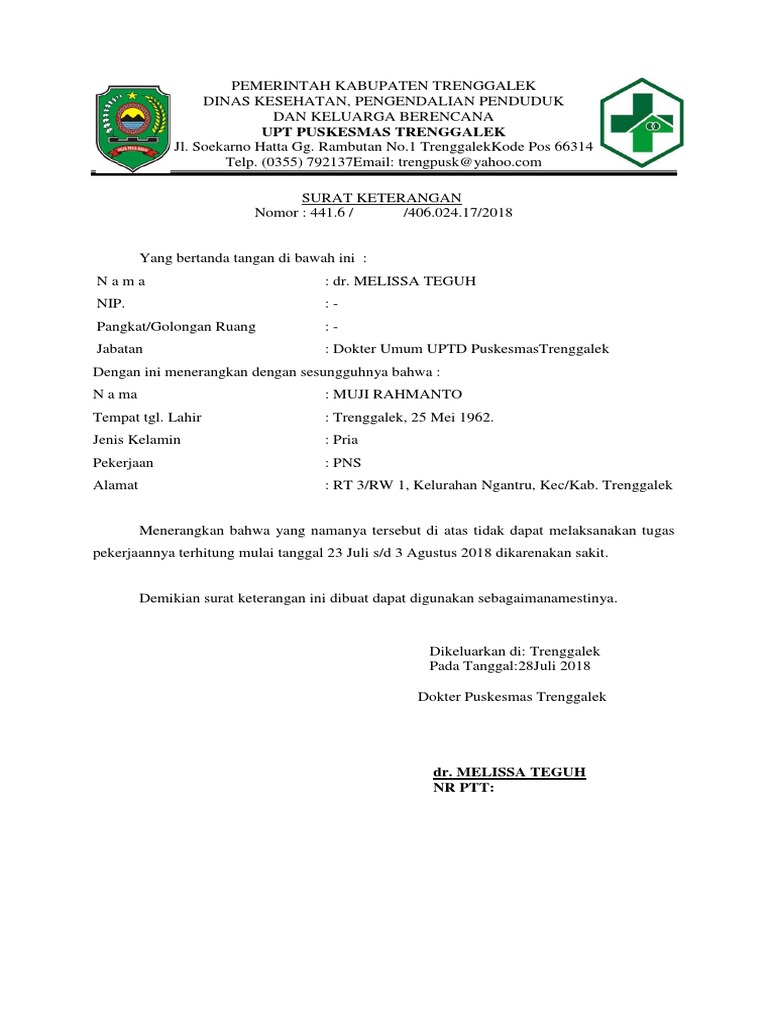 Detail Surat Dokter Puskesmas Nomer 30