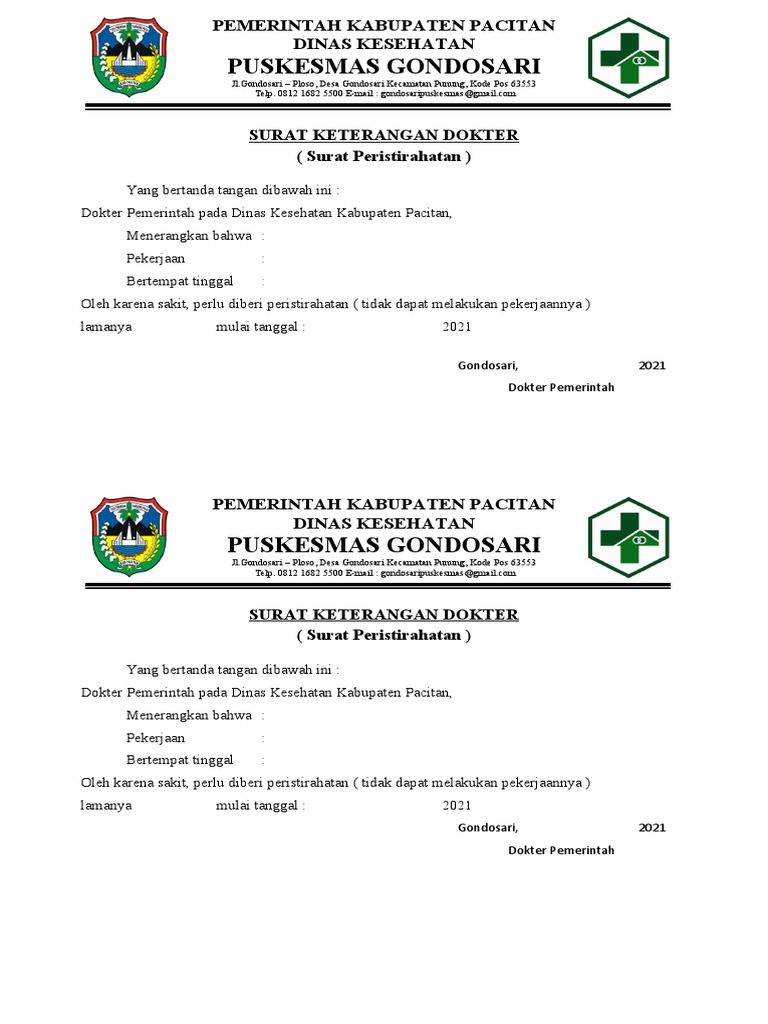 Detail Surat Dokter Puskesmas Nomer 31