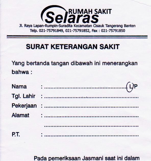 Detail Surat Dokter Sakit Nomer 7