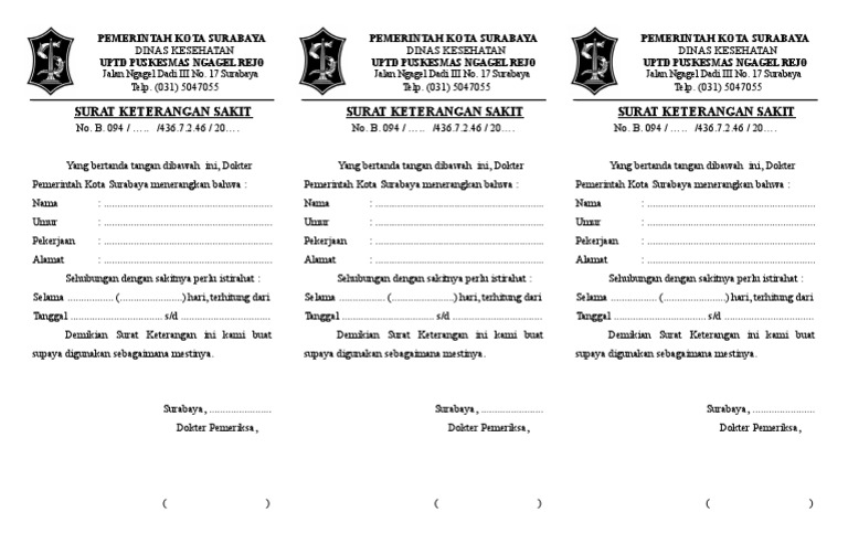 Detail Surat Dokter Sakit Nomer 29