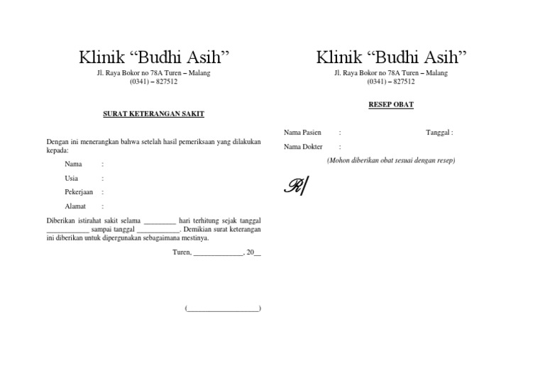 Detail Surat Dokter Sakit Nomer 44