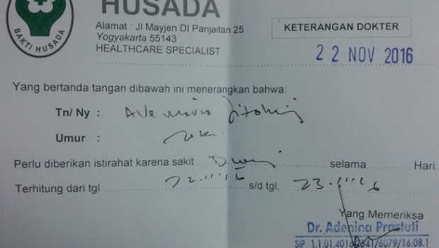 Detail Surat Dokter Sakit Nomer 3