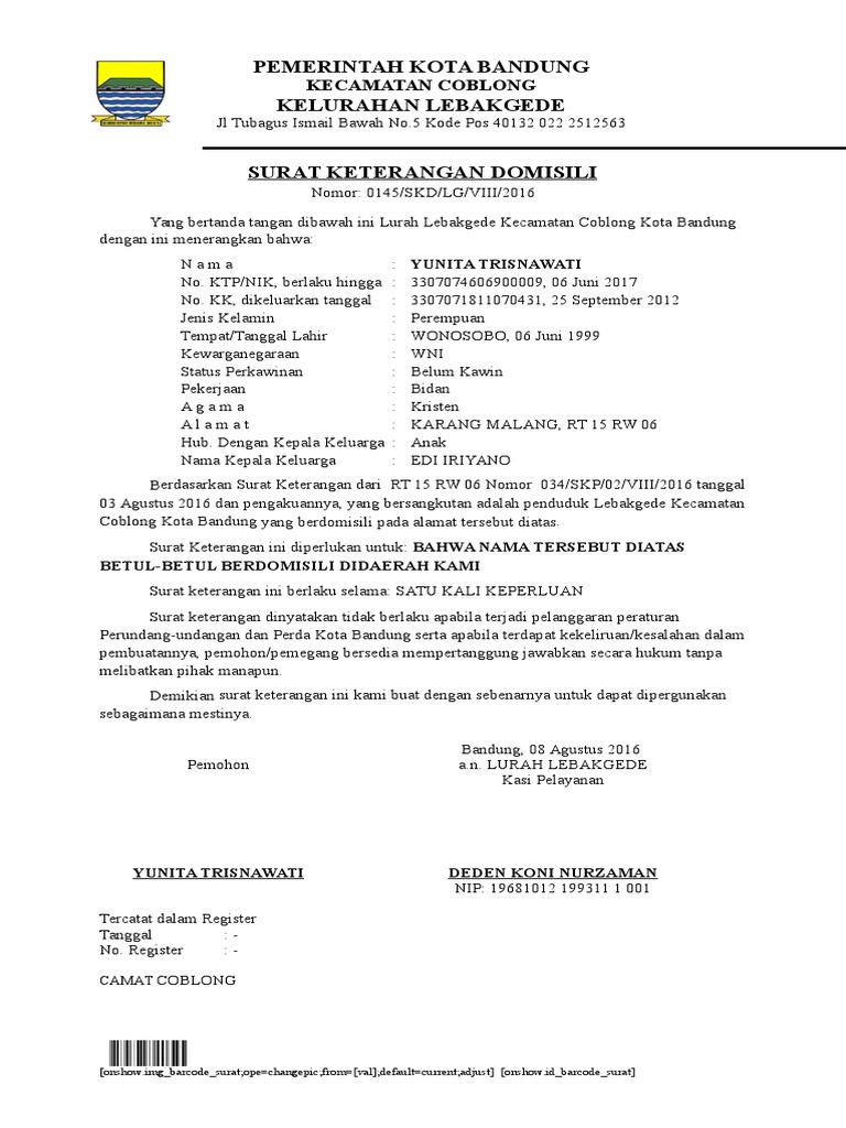 Detail Surat Domisili Bandung Nomer 7