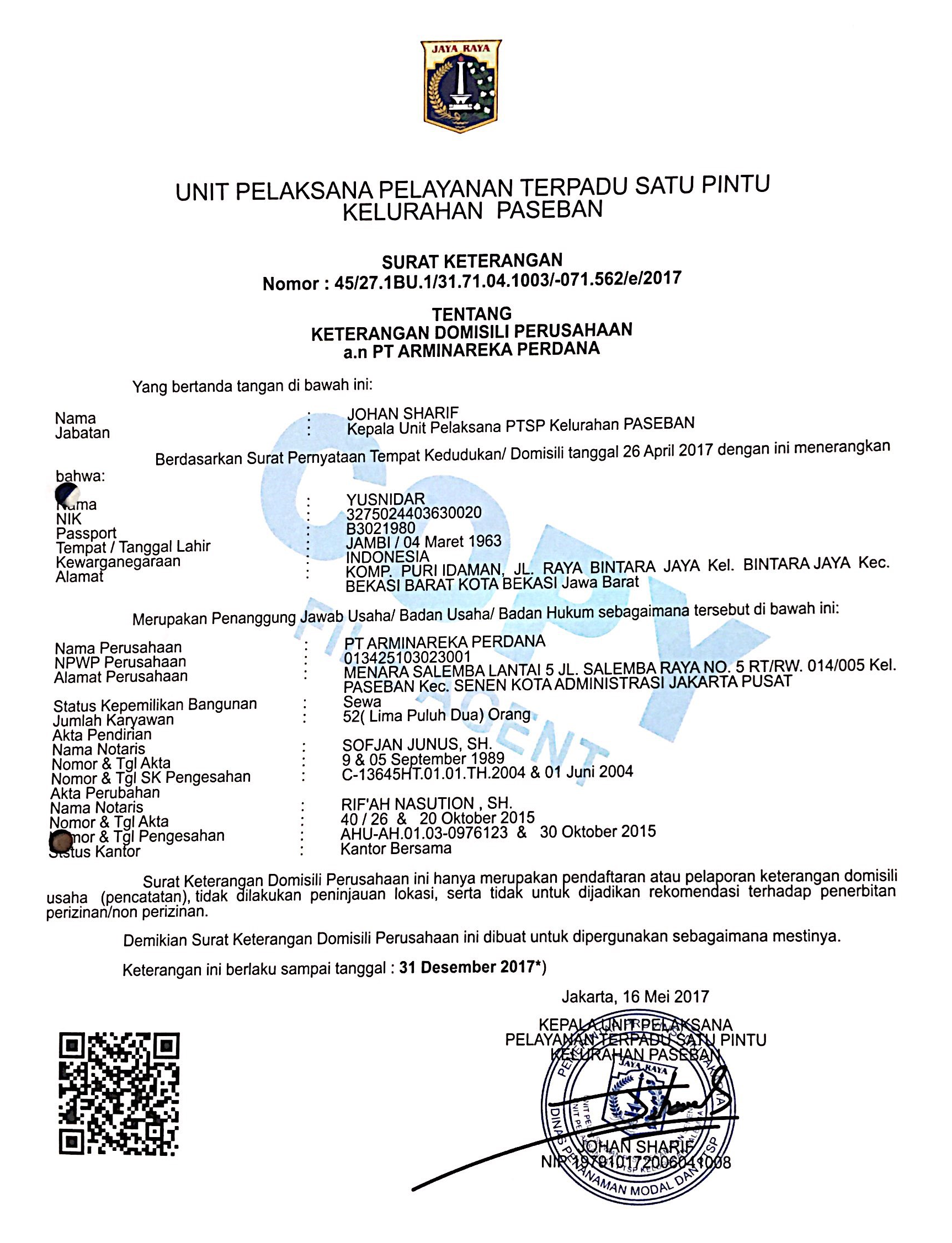 Detail Surat Domisili Usaha Dari Kelurahan Nomer 44