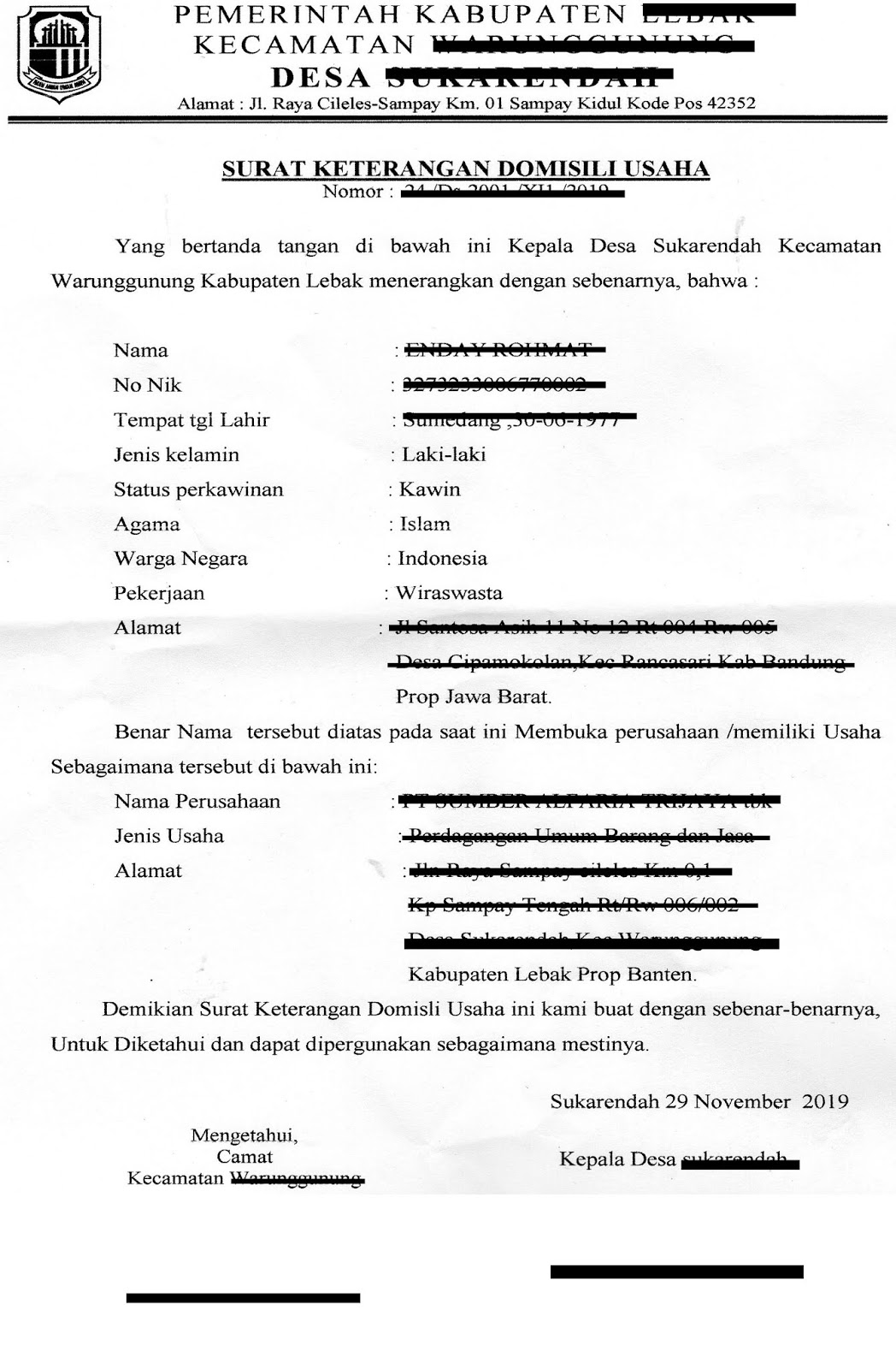 Detail Surat Domisili Usaha Dari Kelurahan Nomer 8