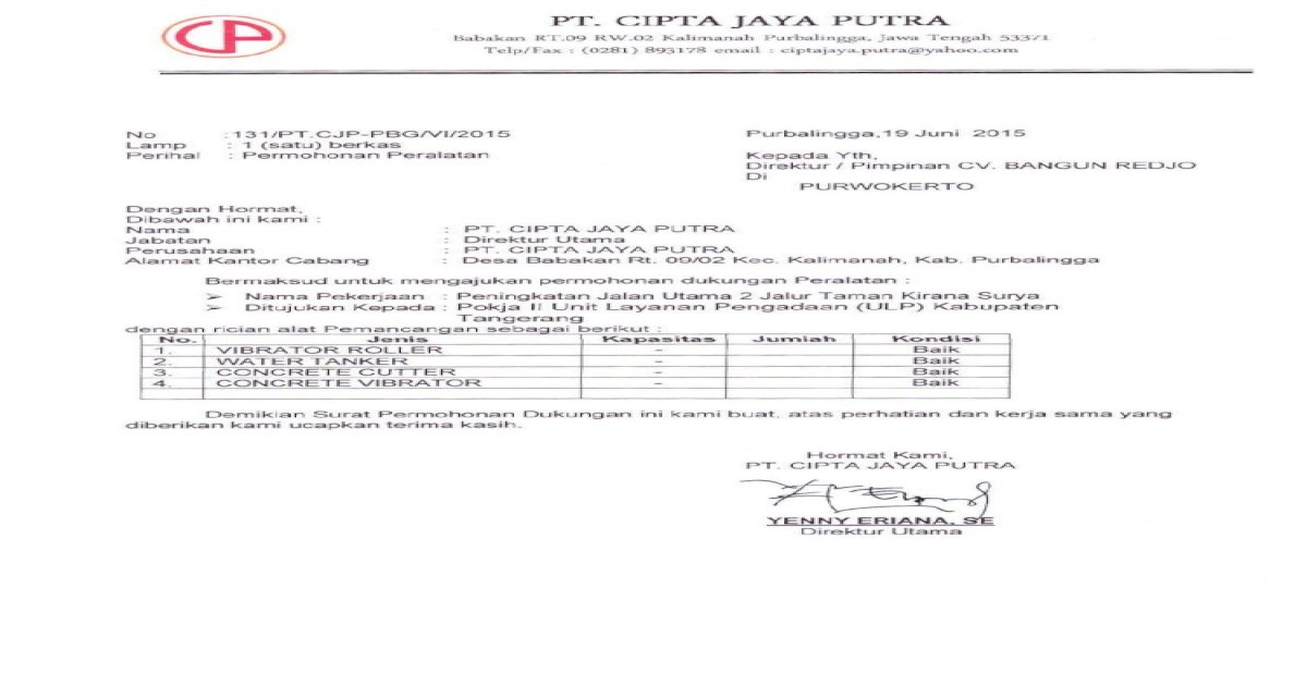 Detail Surat Dukungan Alat Nomer 27