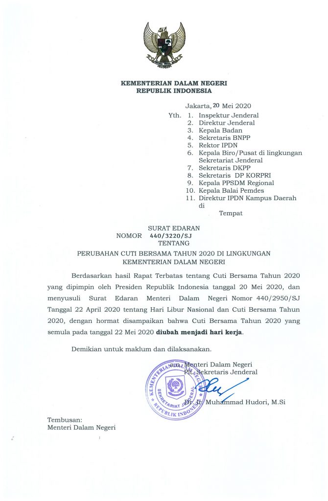 Detail Surat Edaran Cuti Bersama Nomer 2