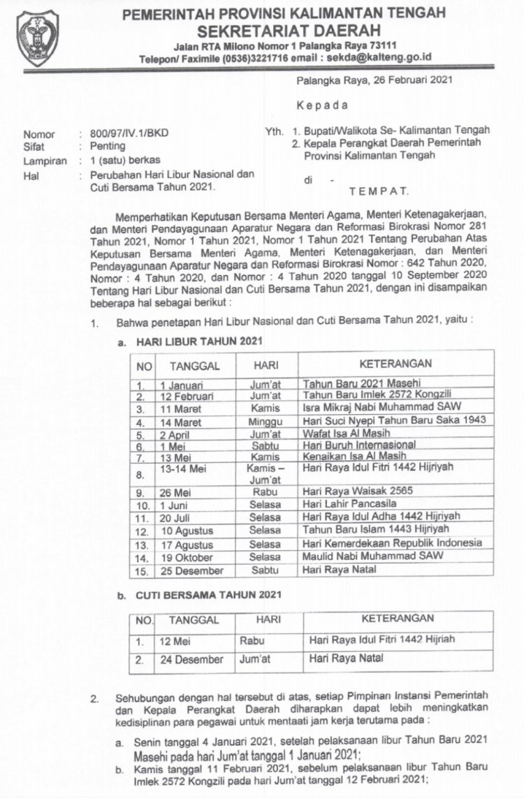 Detail Surat Edaran Cuti Bersama Nomer 12