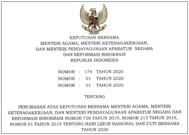 Detail Surat Edaran Cuti Bersama 2019 Nomer 38