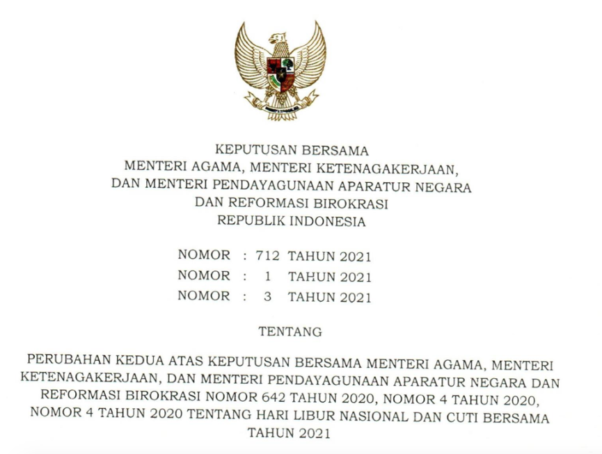 Detail Surat Edaran Cuti Bersama Nomer 20