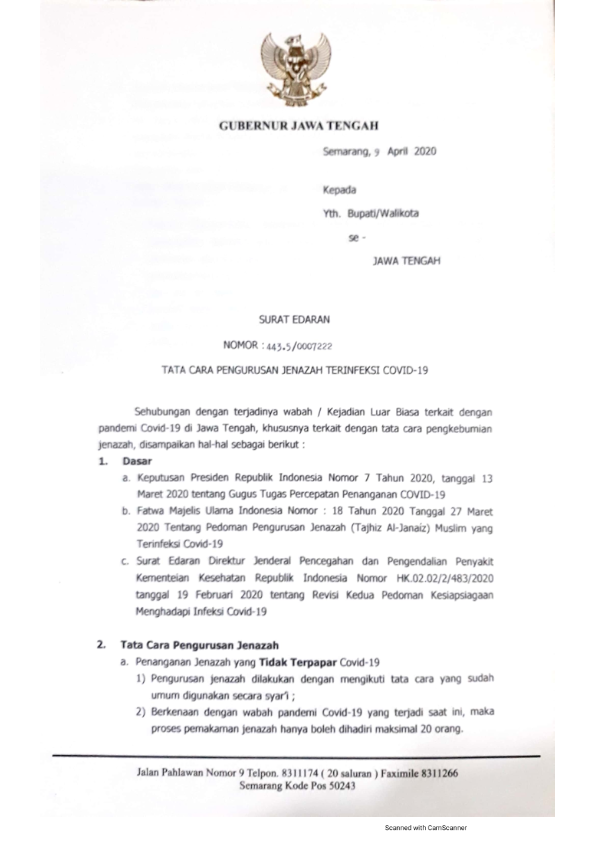 Detail Surat Edaran Gubernur Jawa Tengah Nomer 2