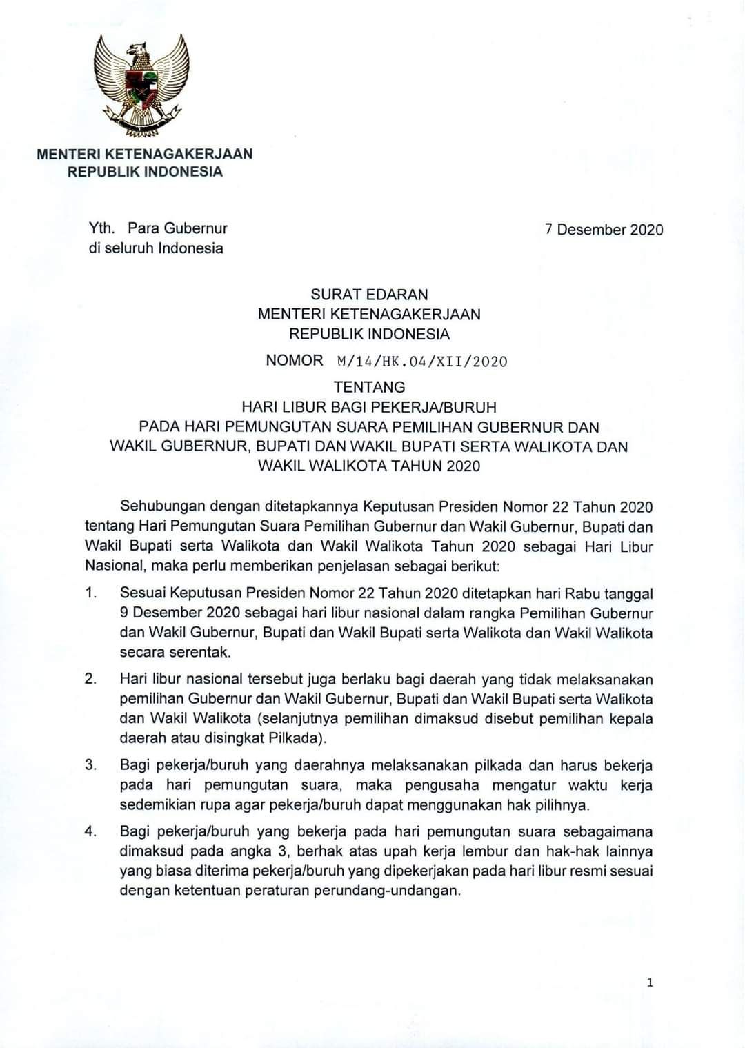 Detail Surat Edaran Libur Nomer 10