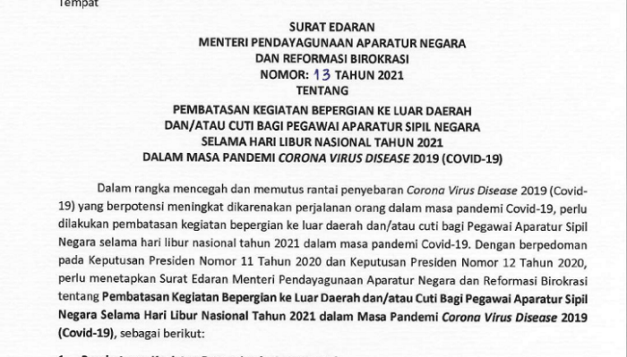 Detail Surat Edaran Libur Nomer 20