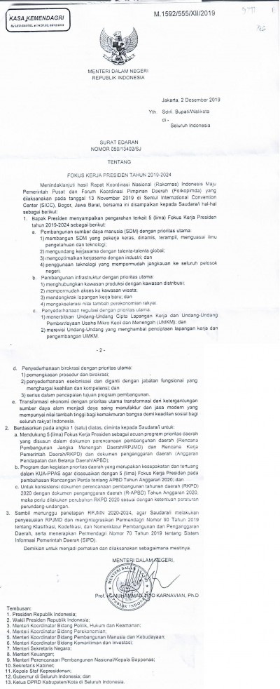 Detail Surat Edaran Mendagri Nomer 3